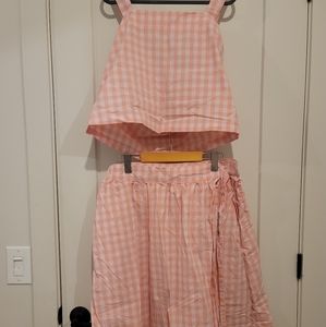 Pink Gingham Bando set